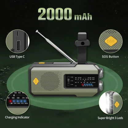 Emergency Hand Crank Solar Radio