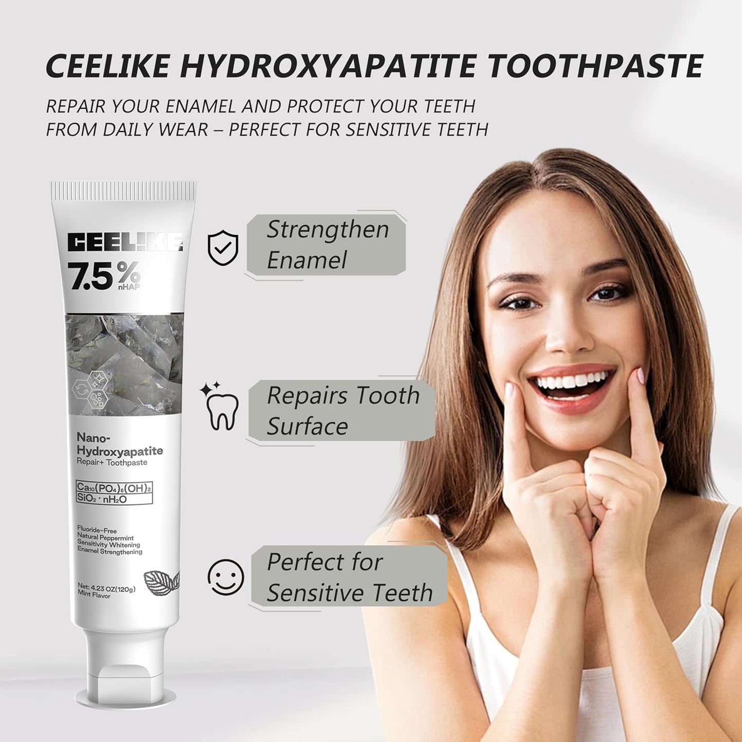 Ceelike Fluoride-Free Hydroxyapatite Toothpaste